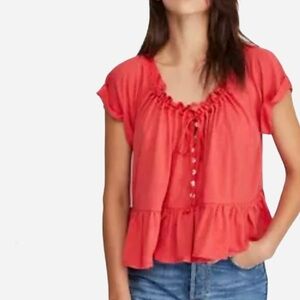 🌸New🌸 Free People Ruffled Bottom Top Sz Medium